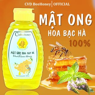 Mật ong nguyên chất hoa Bạc Hà, mật ong tự nhiên, tăng sức đề kháng, giảm ho, mật ong CvdBeehoney