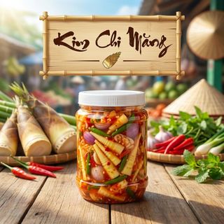 KIM CHI MĂNG CÀ PHÁO GIÒN RỤM,CHUA CAY ĐẬM ĐÀ 800G - WINNIE HOUSE