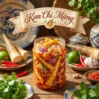 KIM CHI MĂNG CÀ PHÁO GIÒN RỤM,CHUA CAY ĐẬM ĐÀ 800G - WINNIE HOUSE