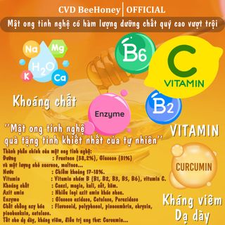 Mật ong nguyên chất Tinh Bột Nghệ, mật ong tự nhiên, hỗ trợ dạ dày, đại tràng, mật ong CvdBeehoney