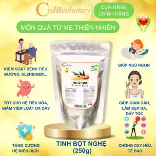 Tinh Bột Nghệ Nguyên Chất, Curcumin Cao, Dưỡng Da, Làm Viên Nghệ, Sữa, Kem Nghệ CVDBEEHONEY 250g