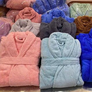 Áo Choàng Tắm Khách Sạn 5 Sao, Áo Choàng Ngủ Lông Cừu Hạt Gạo, Siêu Mềm, Dày Dặn