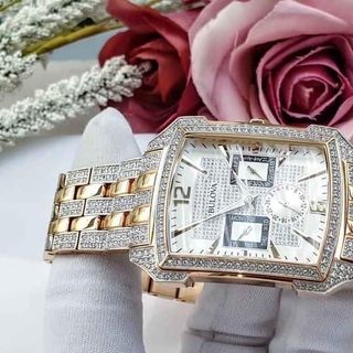 ĐỒNG HỒ NAM SIÊU CẤP BULAVO DEMI GOLD MẶT CHỮ NHẬT ĐÍNH HỘT FULLBOX