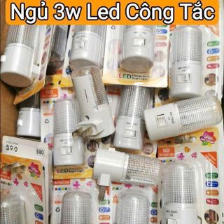 ĐÈN NGỦ TRÒN 3W TRẮNG CÓ CÔNG TẮC (T80)