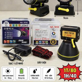 ĐÈN ĐỘI ĐẦU SIÊU SÁNG 30W 2 CHẾ ĐỘ NĐ 7818 (T80)