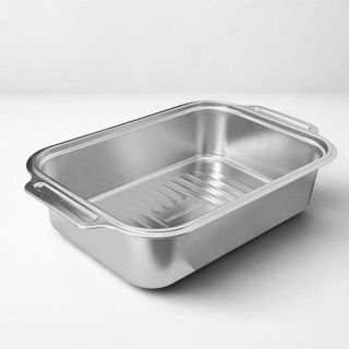 KHAY HẤP CÁ SÂU LÒNG DÀI 42cm INOX 304 KÈM NẮP KÍNH GORILLA CHEF (T40)