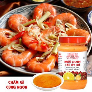 [Hủ nhựa 260g] Muối ớt đỏ chanh tắc LÀNG CHÀI XƯA nguyên liệu tươi, thơm ngon đặc biệt chấm thịt nướng, hải sản