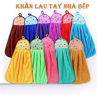 Set 3 Lau Tay Có Móc Treo Bếp Lông Cừu Chất Vải Mềm Mại