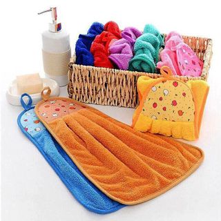 Set 3 Lau Tay Có Móc Treo Bếp Lông Cừu Chất Vải Mềm Mại