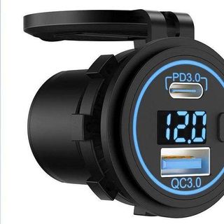 Ổ CẮM SẠC NHANH USB 12V-24V PD TYPE C QC3.0 CÓ CÔNG TẮC LED