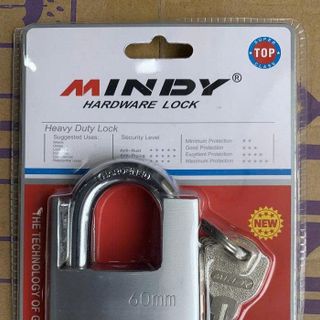 Ổ KHOÁ CHỐNG CẮT CAO CẤP MINDY 60MM CHÌA MUỖNG (GIỮ CHÌA)