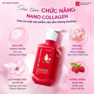 SỮA TẮM CHỨC NĂNG NANO COLLAGEN [500G] - SẮC NGỌC KHANG KÈM QUÀ TẶNG