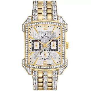 ĐỒNG HỒ NAM SIÊU CẤP BULAVO DEMI GOLD MẶT CHỮ NHẬT ĐÍNH HỘT FULLBOX