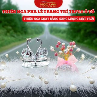 Set Thiên Nga Pha Lê Xoay Năng Lượng Mặt Trời Tặng Tinh Dầu Thơm Trang Trí Taplo Xe Hơi Sang Trọng