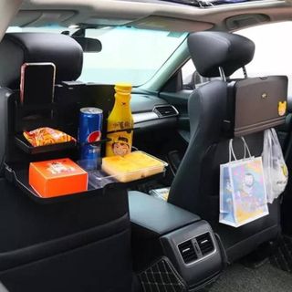 Khay đựng đồ kiêm giá đỡ để đồ, bàn ăn sau ghế xe hơi gấp gọn đa năng dễ dàng sử dụng lắp đặt phụ kiện bên trong ô tô Nội Thất