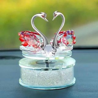 Set Thiên Nga Pha Lê Xoay Năng Lượng Mặt Trời Tặng Tinh Dầu Thơm Trang Trí Taplo Xe Hơi Sang Trọng