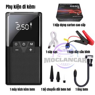 Máy Bơm Lốp Ô Tô 4in1 J30 Kiêm Kích Bình, Sạc Dự Phòng, Đèn Pin Đa Năng, Nhỏ Gọn Tiện Lợi – Hỗ Trợ Khẩn Cấp Khi Xe Gặp Sự Cố