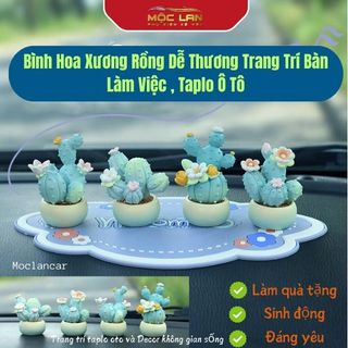 Bình Hoa Xương Rồng Dễ Thương Trang Trí Bàn Làm Việc, Tủ Sách, Quà Tặng, Taplo Ô Tô Decor Decor Phòng Trang Trí Nhà Tượng Len