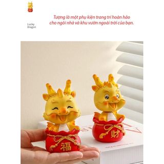 Set Tượng Rồng Trang Trí Taplo Ô Tô, Bàn Làm Việc Siêu Đáng Yêu HÀNG LOẠI 1 khaihuyauto