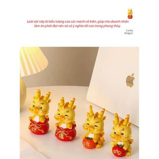 Set Tượng Rồng Trang Trí Taplo Ô Tô, Bàn Làm Việc Siêu Đáng Yêu HÀNG LOẠI 1 khaihuyauto