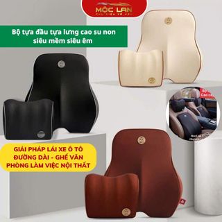 Bộ tựa đầu tựa lưng cao su non siêu mềm siêu êm giải pháp lái xe ô tô đường dài - ghế văn phòng làm việc Nội Thất