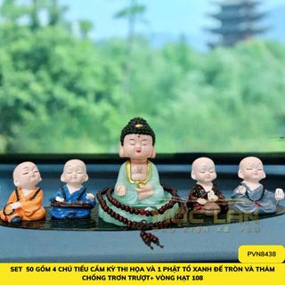 Sét 5 Món Ông Như Lai Xanh Vàng Và Bộ Tứ Không Tặng Thảm, Ở Đâu Có Phật Ở Đó Có Bình An - Otofunmoclan