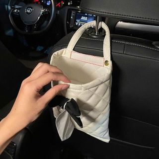 Túi Đựng Khăn Giấy Gắn Sau Ghế Xe Hơi Thắt Nơ Phong Cách Bắc Âu Sang Trọng khaihuyauto