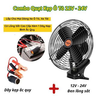 QUẠT KẸP Ô TÔ 12V/24V – LỒNG SẮT CAO CẤP – GIẢI PHÁP MÁT MẺ CHO TÀI XẾ NGÀY NẮNG NÓNG KHAIHUYAUTO