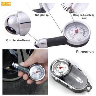 đồng hồ đo áp suất lốp ô tô xe,xe máy có hộp đựng,chất liệu hợp kim