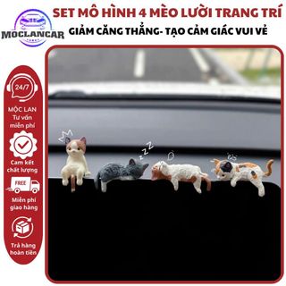 Bộ Mèo Mini Trang Trí Taplo Ô Tô – Mèo Ngủ Dễ Thương Gắn Bảng Điều Khiển,Máy Tính Dễ Thương