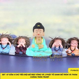 Sét 5 Món Ông Như Lai Xanh Vàng Và Bộ Tứ Không Tặng Thảm, Ở Đâu Có Phật Ở Đó Có Bình An - Otofunmoclan