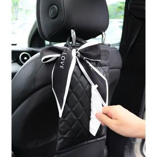 Túi Đựng Khăn Giấy Gắn Sau Ghế Xe Hơi Thắt Nơ Phong Cách Bắc Âu Sang Trọng khaihuyauto