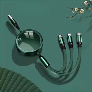 Phụ Kiện Sạc Điện Thoại Cáp Điện Thoại Đa Năng 3 Đầu Sạc Dây Rút 3 In 1 Sạc Nhanh 3A Cổng Chất Liệu Bền Gọn Nhẹ Tiện Lợi Phụ Kiện Sạc Điện Thoại