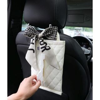 Túi Đựng Khăn Giấy Gắn Sau Ghế Xe Hơi Thắt Nơ Phong Cách Bắc Âu Sang Trọng khaihuyauto