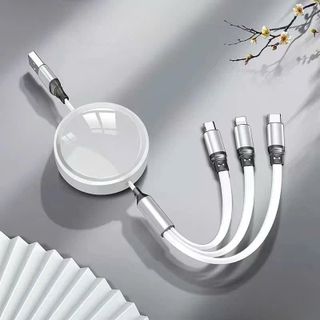 Phụ Kiện Sạc Điện Thoại Cáp Điện Thoại Đa Năng 3 Đầu Sạc Dây Rút 3 In 1 Sạc Nhanh 3A Cổng Chất Liệu Bền Gọn Nhẹ Tiện Lợi Phụ Kiện Sạc Điện Thoại