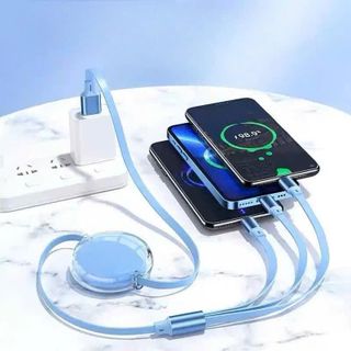 Phụ Kiện Sạc Điện Thoại Cáp Điện Thoại Đa Năng 3 Đầu Sạc Dây Rút 3 In 1 Sạc Nhanh 3A Cổng Chất Liệu Bền Gọn Nhẹ Tiện Lợi Phụ Kiện Sạc Điện Thoại
