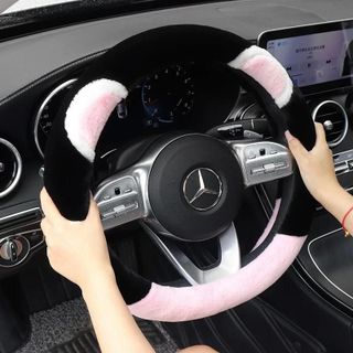 Vỏ Bọc Vô Lăng Tai Mèo Xe Hơi Phủ Lông Giữ Ấm Chống Trượt Dễ Lắp Đặt khaihuyauto