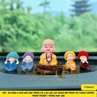 Sét 5 Món Ông Như Lai Xanh Vàng Và Bộ Tứ Không Tặng Thảm, Ở Đâu Có Phật Ở Đó Có Bình An - Otofunmoclan