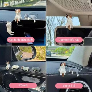 Bộ Mèo Mini Trang Trí Taplo Ô Tô – Mèo Ngủ Dễ Thương Gắn Bảng Điều Khiển,Máy Tính Dễ Thương