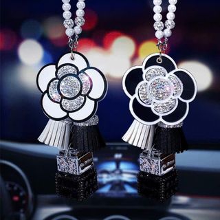 Trang Trí Ô Tô Khánh Treo Xe Ô Tô Hoa Trà Sang Trọng Kèm Nước Hoa Thơm Nhẹ Nhàng- Mộc Lan Car