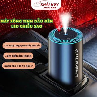 Máy Xông Khuếch Tán Tinh Dầu Tự Động CAR FRAGRANCE, Đèn Nháy Theo Nhạc, Đèn Led Trần Sao, Tặng Kèm Tinh Dầu.