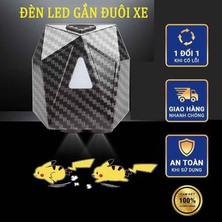 Đèn Led Trang Trí Gắn Cửa Ô TÔ Đuôi Xe Máy Chiếu Phát Hình Ảnh Chuyển Động Anime Pikachu Chất Liệu Sợi Carbon Nhẹ Chắc