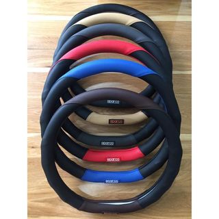Bọc Vô Lăng Sparco F1 Dáng D-Cut - Size 38cm - Cho Xe Seltos, Suzuki XL7,... Chất Liệu Da Pu Mềm Mại Chắc Tay Lái