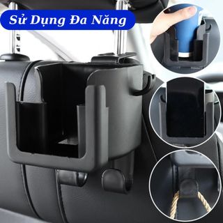 Móc Treo Đồ Sau Ghế Ô Tô Đa Năng, Giá Đỡ Cốc Kiêm Giá Đỡ Điện Thoại Móc Treo Nhỏ Gọn Sau Xe Ô Tô