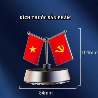 Bộ Cờ Tổ Quốc & 3 Vị Lãnh Tụ Trang Trí Ô Tô Chạy Bằng Năng Lượng Mặt Trời, Khuếch Tán Hương Thơm Tặng Tinh Dầu