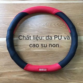 Bọc Vô Lăng Sparco Dáng D-Cut - Size 38cm - Cho Xe Seltos, Suzuki XL7,... Chất Liệu Da Pu Mềm Mại Chắc Tay Lái