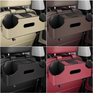 Hộp Đựng Đồ Treo Ghế Ô Tô Da PU Đa Năng Kiêm Khay Để Cốc, Giá Để Điện Thoại, Hộp Đựng Giấy, Móc Treo Đồ Nội Thất