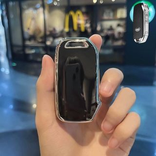 ( 3 Nút Sườn ) Ốp chìa khóa, bọc chìa Kia Cerato 2019 - 2020 - 2021 chất liệu TPU Viền Bạc bảo vệ chìa khóa