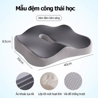 Đệm Lót Ghế NIRA Công Thái Học 3D Thoáng Khí Giảm Ê Mỏi Lưng Mông Cho Dân Văn Phòng, Người Bệnh Trĩ