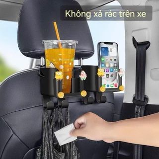 Móc Treo Đồ Sau Ghế Ô Tô Đa Năng, Giá Đỡ Cốc Kiêm Giá Đỡ Điện Thoại Móc Treo Nhỏ Gọn Sau Xe Ô Tô